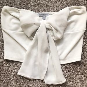 Charlotte Russe White Crop Top with Bow